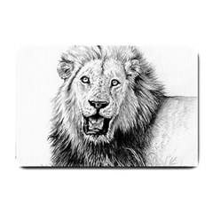 Lion Wildlife Art And Illustration Pencil Small Doormat  by Celenk