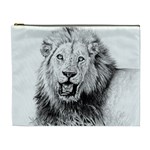 Lion Wildlife Art And Illustration Pencil Cosmetic Bag (XL) Front