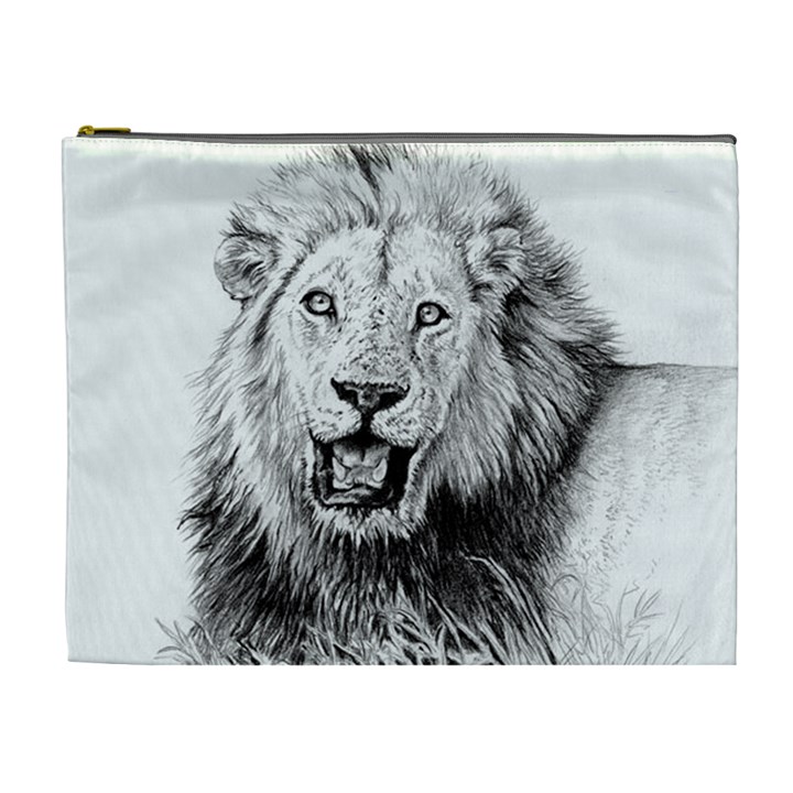 Lion Wildlife Art And Illustration Pencil Cosmetic Bag (XL)