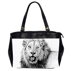 Lion Wildlife Art And Illustration Pencil Office Handbags (2 Sides)  by Celenk