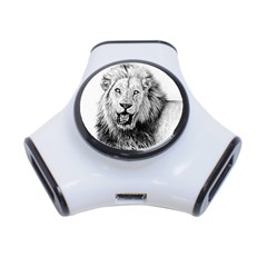 Lion Wildlife Art And Illustration Pencil 3-port Usb Hub by Celenk