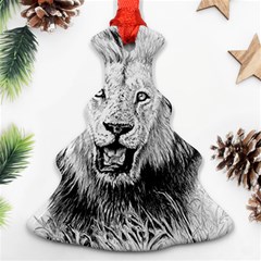 Lion Wildlife Art And Illustration Pencil Christmas Tree Ornament (two Sides) by Celenk