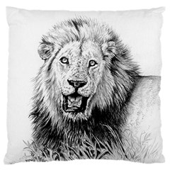 Lion Wildlife Art And Illustration Pencil Large Cushion Case (two Sides) by Celenk