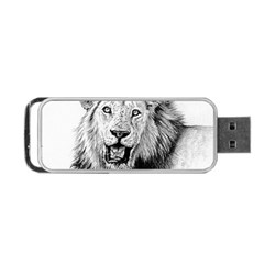 Lion Wildlife Art And Illustration Pencil Portable Usb Flash (one Side) by Celenk