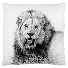 Lion Wildlife Art And Illustration Pencil Standard Flano Cushion Case (two Sides) by Celenk