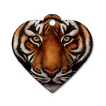 The Tiger Face Dog Tag Heart (Two Sides) Back