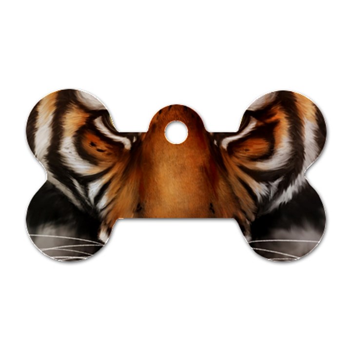 The Tiger Face Dog Tag Bone (Two Sides)