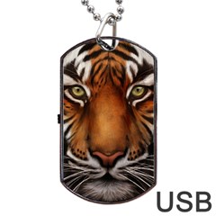 The Tiger Face Dog Tag USB Flash (One Side)