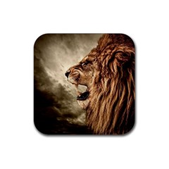 Roaring Lion Rubber Coaster (square)  by Celenk