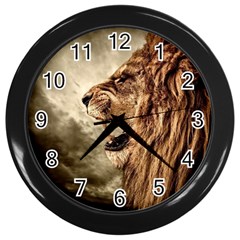 Roaring Lion Wall Clocks (black) by Celenk