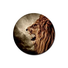 Roaring Lion Rubber Coaster (round)  by Celenk