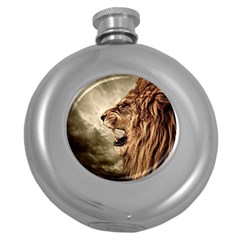 Roaring Lion Round Hip Flask (5 Oz) by Celenk