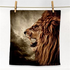 Roaring Lion Face Towel by Celenk