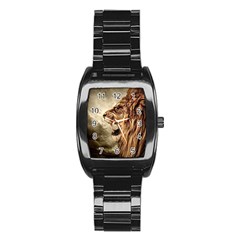 Roaring Lion Stainless Steel Barrel Watch by Celenk