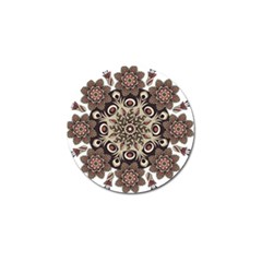 Mandala Pattern Round Brown Floral Golf Ball Marker by Celenk