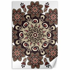 Mandala Pattern Round Brown Floral Canvas 20  X 30   by Celenk