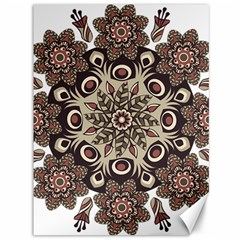 Mandala Pattern Round Brown Floral Canvas 36  X 48   by Celenk