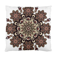 Mandala Pattern Round Brown Floral Standard Cushion Case (two Sides)