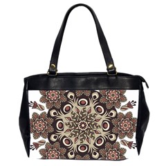 Mandala Pattern Round Brown Floral Office Handbags (2 Sides)  by Celenk