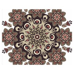 Mandala Pattern Round Brown Floral Double Sided Flano Blanket (medium)  by Celenk