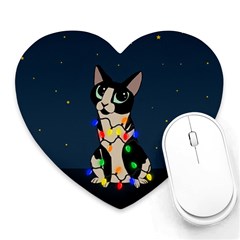 Meowy Christmas Heart Mousepads by Valentinaart