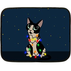 Meowy Christmas Fleece Blanket (mini) by Valentinaart