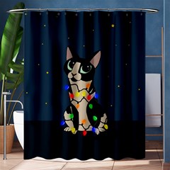 Meowy Christmas Shower Curtain 60  X 72  (medium)  by Valentinaart