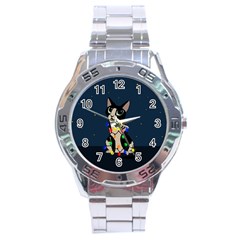 Meowy Christmas Stainless Steel Analogue Watch by Valentinaart