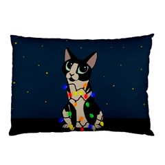 Meowy Christmas Pillow Case (two Sides) by Valentinaart