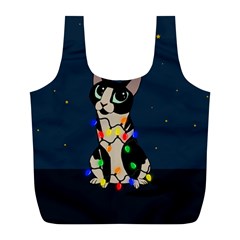 Meowy Christmas Full Print Recycle Bags (l)  by Valentinaart