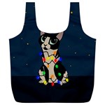 Meowy Christmas Full Print Recycle Bags (L)  Front