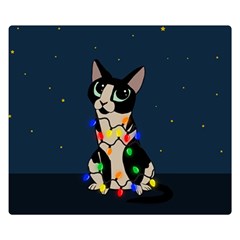 Meowy Christmas Double Sided Flano Blanket (small)  by Valentinaart