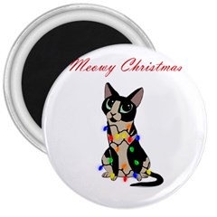 Meowy Christmas 3  Magnets by Valentinaart