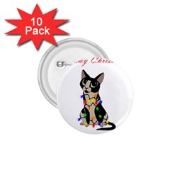 Meowy Christmas 1 75  Buttons (10 Pack) by Valentinaart