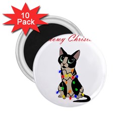 Meowy Christmas 2 25  Magnets (10 Pack)  by Valentinaart