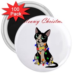 Meowy Christmas 3  Magnets (100 Pack) by Valentinaart