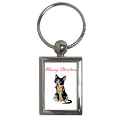 Meowy Christmas Key Chains (rectangle)  by Valentinaart