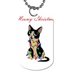 Meowy Christmas Dog Tag (two Sides) by Valentinaart