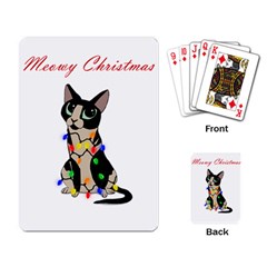 Meowy Christmas Playing Card by Valentinaart