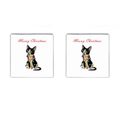 Meowy Christmas Cufflinks (square) by Valentinaart