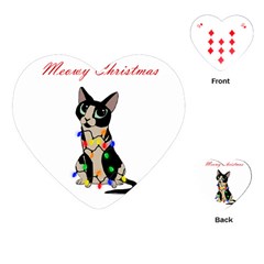 Meowy Christmas Playing Cards (heart)  by Valentinaart