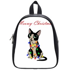 Meowy Christmas School Bag (small) by Valentinaart