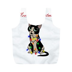 Meowy Christmas Full Print Recycle Bags (m)  by Valentinaart