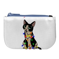 Meowy Christmas Large Coin Purse by Valentinaart