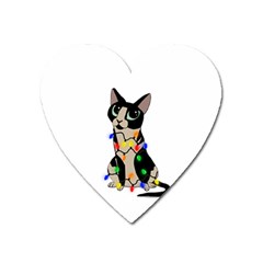 Meowy Christmas Heart Magnet