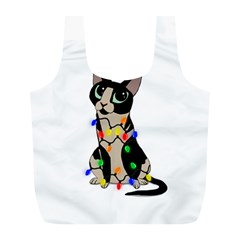 Meowy Christmas Full Print Recycle Bags (L) 