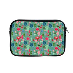 Vintage Christmas Hand-painted Ornaments In Multi Colors On Teal Apple Macbook Pro 13  Zipper Case by PodArtist