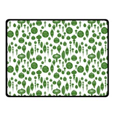 Vintage Christmas Ornaments In Green On White Double Sided Fleece Blanket (small)  by PodArtist