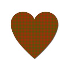 Classic Christmas Red And Green Houndstooth Check Pattern Heart Magnet by PodArtist