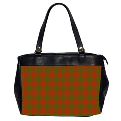 Classic Christmas Red And Green Houndstooth Check Pattern Office Handbags (2 Sides)  by PodArtist